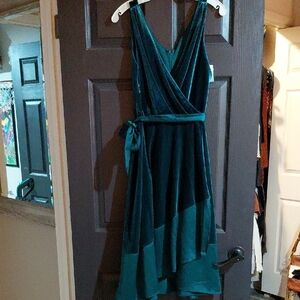 DKNY Asymmetrical Teal Dress